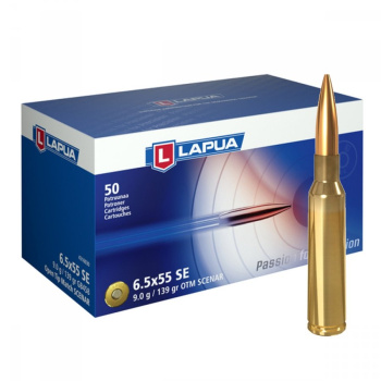 Puškové náboje 6,5 x 55 SE Open Tip Match SCENAR, 139 gr, 50 ks, Lapua