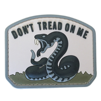 PVC nášivka - Don't Tread on Me, šedá