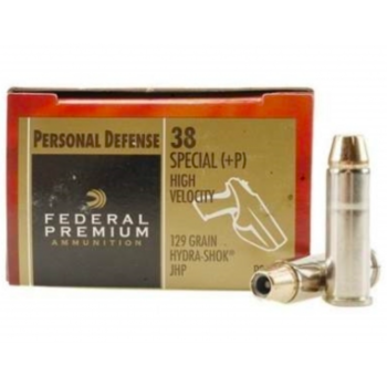 Revolverové náboje 38 Special +P Premium Hydra Shok JHP, 129 gr, 20 ks, Federal