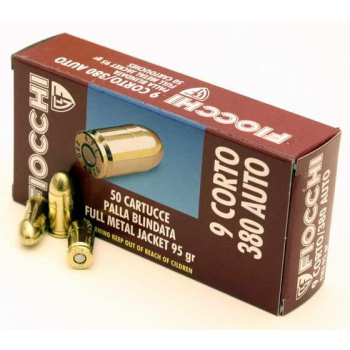 Pistolové náboje 9 mm Browning Court FMJ, 95 gr, 50ks, Fiocchi