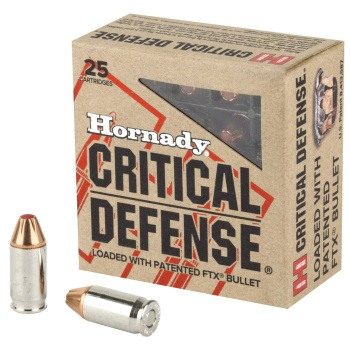 Pistolové náboje 9 mm Browning Court Critical Defence FTX, 90 gr, 25 ks, Hornady