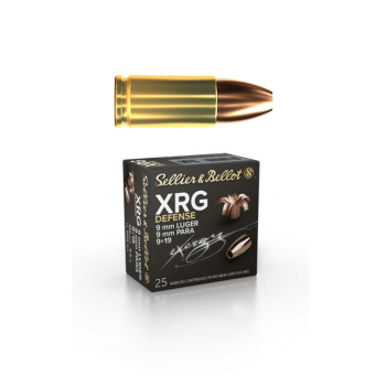 Pistolové náboje 9 mm Luger Nontox XRG Defence, 100 gr, 25 ks, Sellier & Bellot