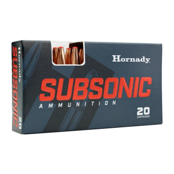 Puškové náboje 300 AAC Blackout SUB-X Subsonic, Hornady, 190 gr, 20 ks