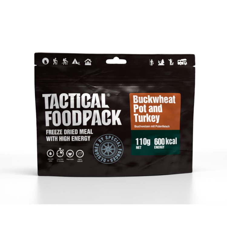 Dehydrované jídlo - krůtí maso s pohankou, Tactical Foodpack