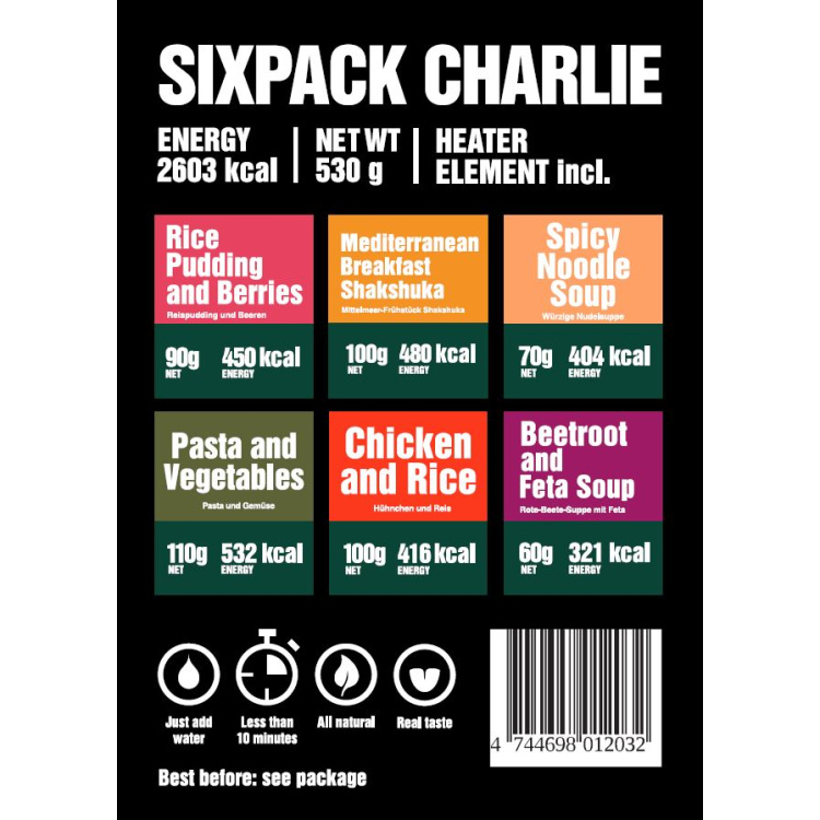 Set 6x MRE dehydrovaného jídla - Tactical Six Pack Charlie, Tactical Foodpack