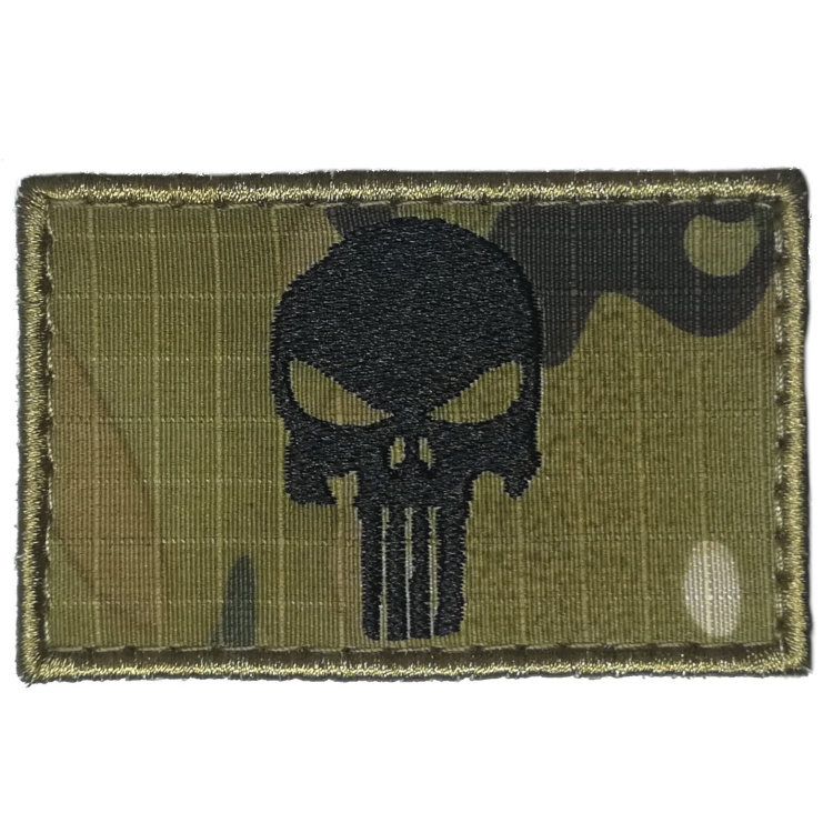 Vyšívaná nášivka Punisher, multicam, ARMED PATCHES