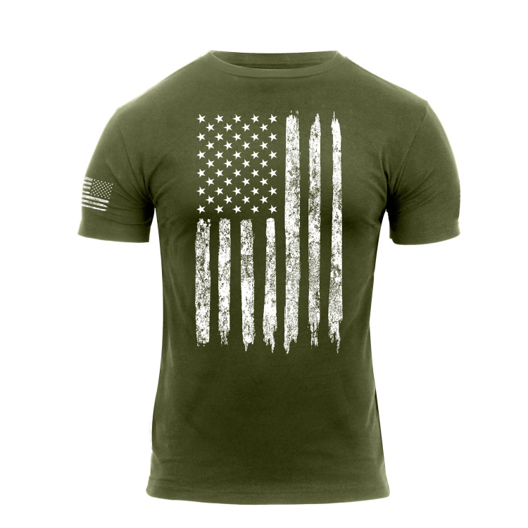 Tričko Distressed US Flag Athletic Fit, Rothco