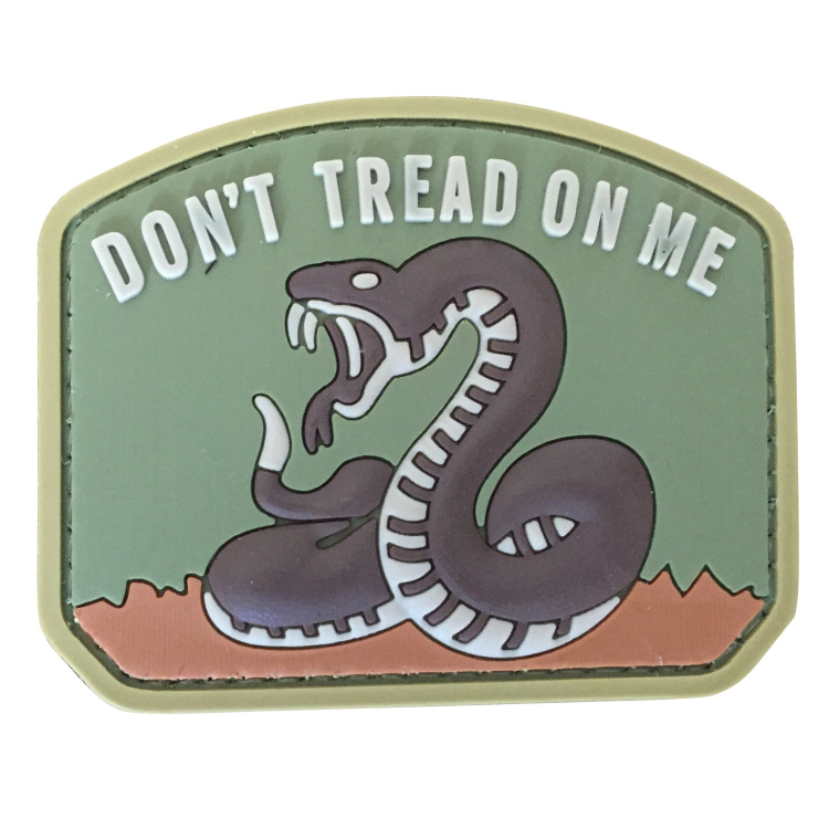 PVC nášivka - Don&#039;t Tread on Me, hnědá