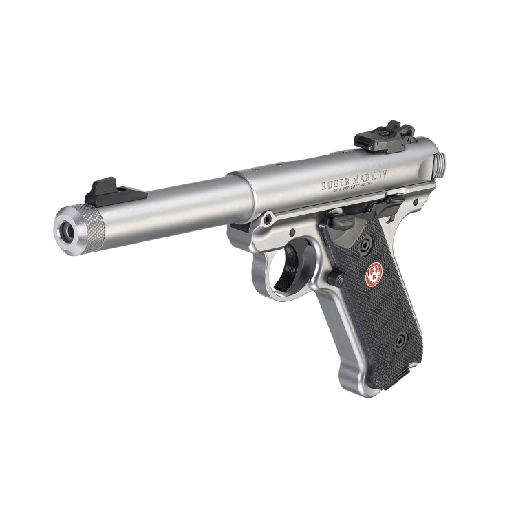 Pistole Ruger MK IV Stainless, 22 LR, se závitem