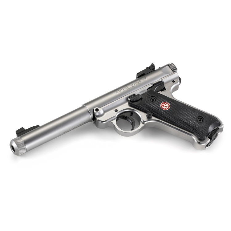 Pistole Ruger MK IV Stainless, 22 LR, se závitem