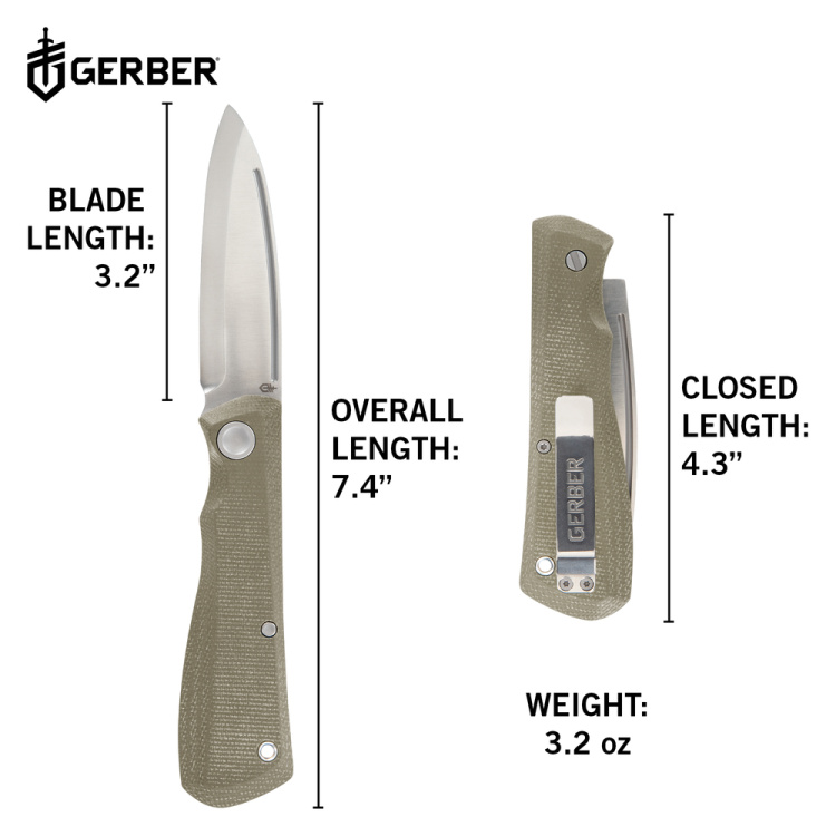 Zavírací nůž Mansfield Micarta, Gerber