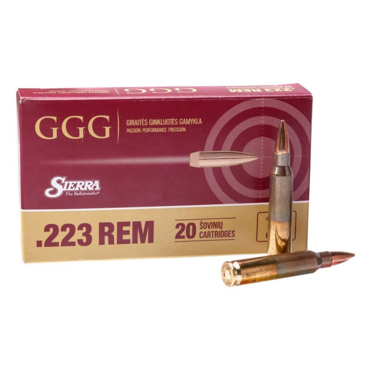 Puškové náboje 223 Rem. Nosler HPBT, 69 gr, 20 ks, GGG