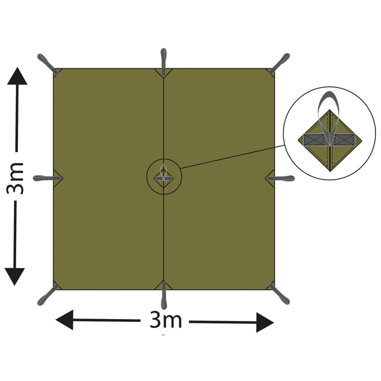 Plachta Tarp Extreme, MFH, 3x3 m, vz. 95