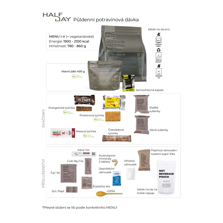 MRE Ultimate Tactical Ration, Half Day, Pro Ration by Adventure Menu