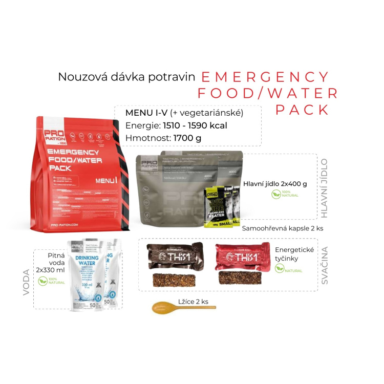 Nouzová dávka potravin Emergency Pack, Pro Ration by Adventure Menu