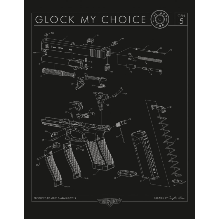 Army triko Glock Schema, Mars &amp; Arms