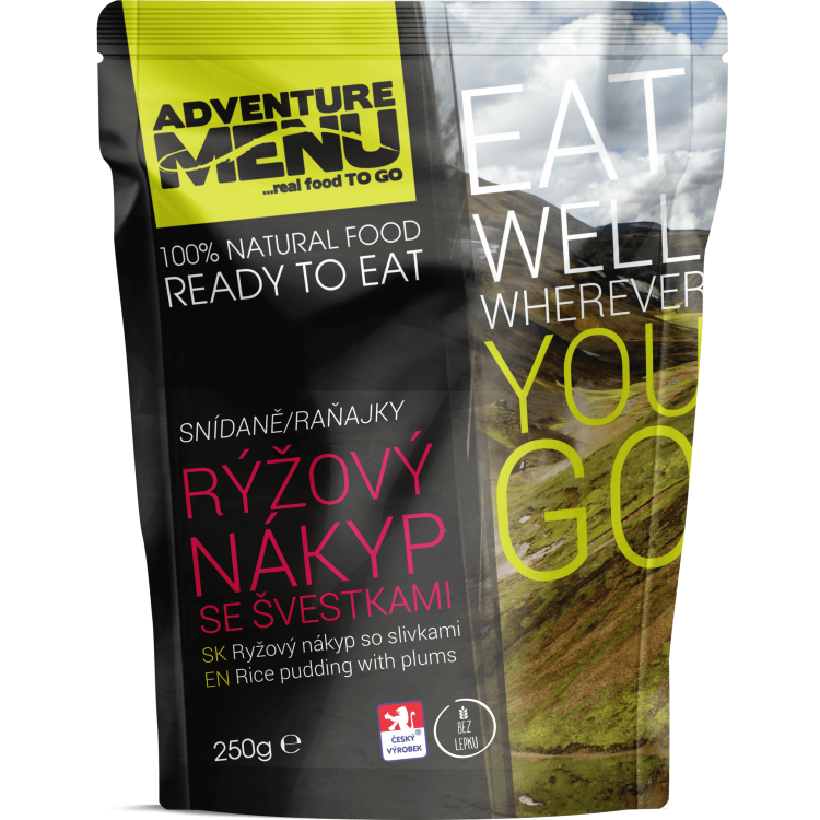 Rýžový nákyp se švestkami, bez lepku, vegetariánské, Adventure Menu - Rýžový nákyp se švestkami (bez lepku, vegetariánské), Adventure Menu